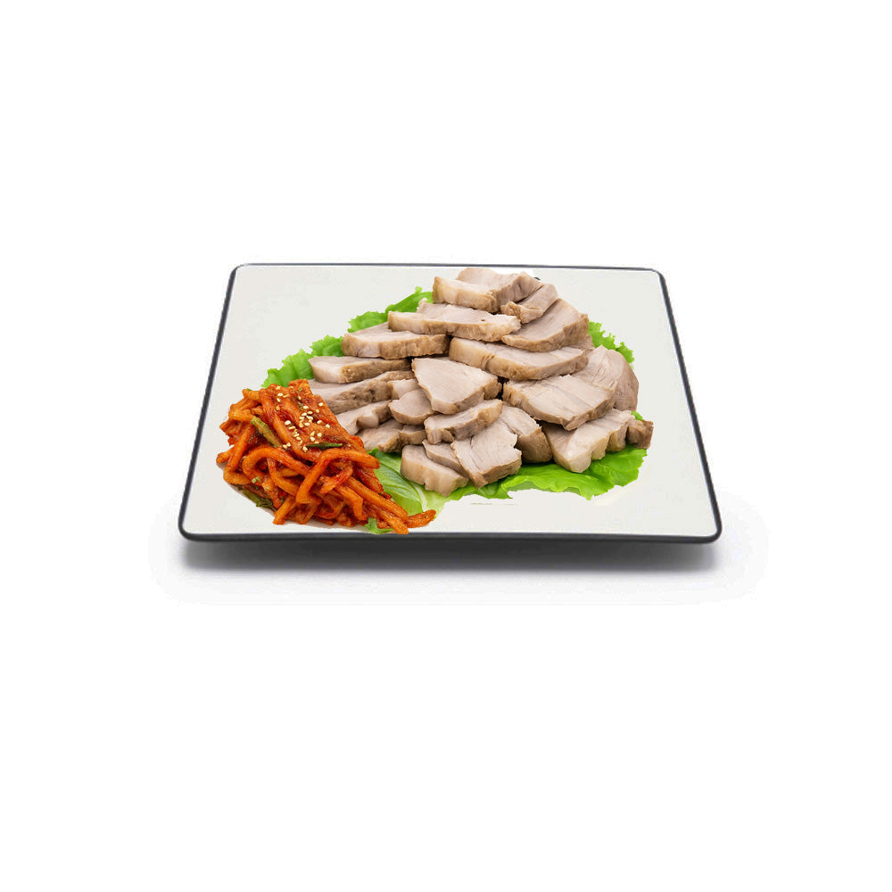 The Ultimate "Suyuk" Platter (9.5" / 24cm) - Modern Two-Tone Square Serving Plate for Korean Boiled Pork & Bossam Feast