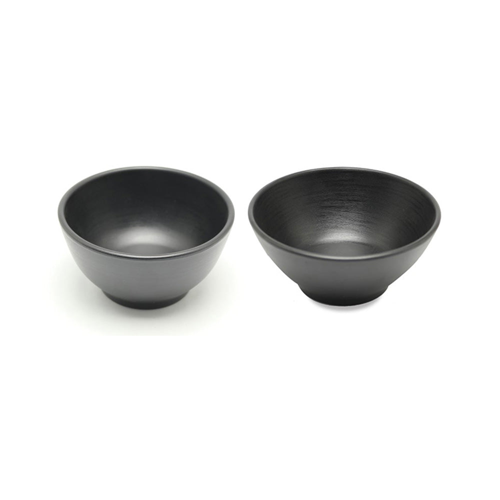 The Essential Korean Rice & Soup Bowl Set - Modern Matte Black Melamine for Authentic Bap & Guk