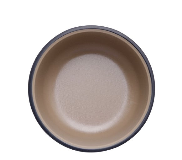 The "Sundae Gukbap" Specialist Ddukbaegi (16.8cm) - Rustic Black Exterior with Warm Beige Interior Melamine Stone Pot