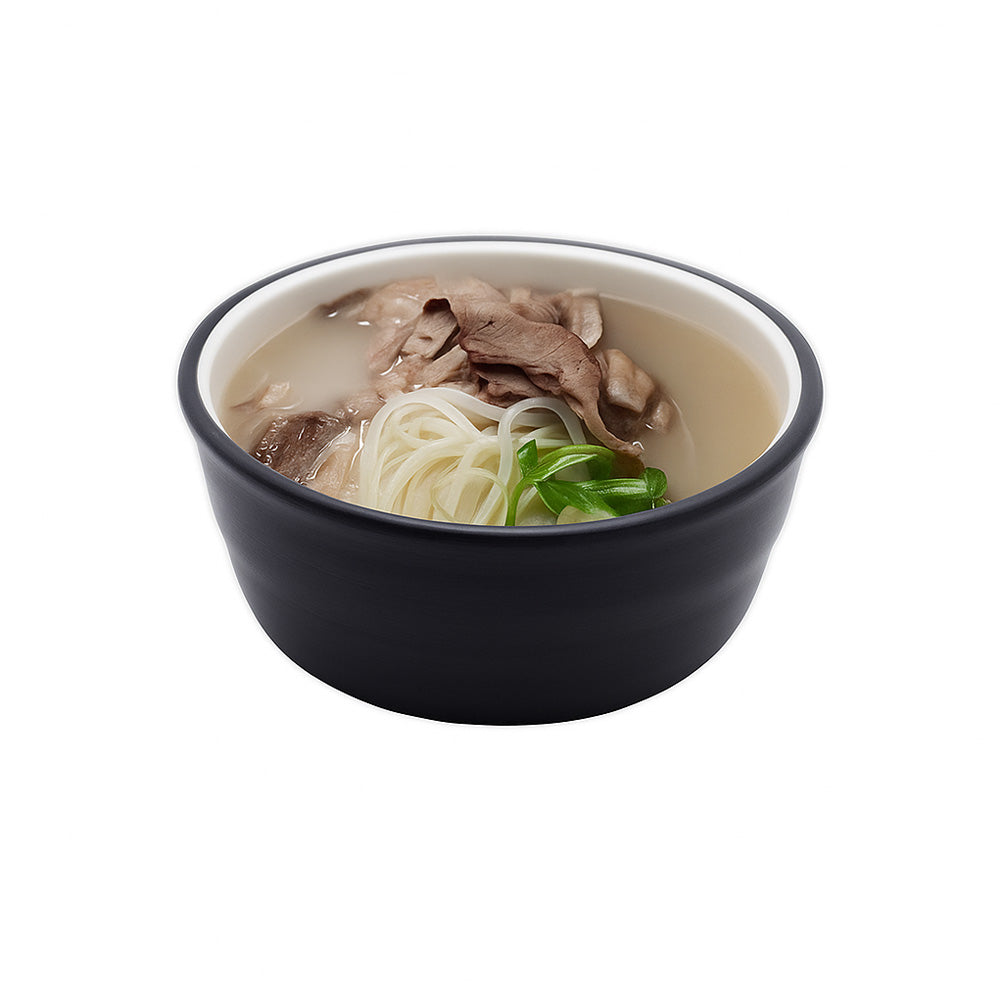 The Authentic "Seolleongtang" Ddukbaegi Bowl - Two-Tone Melamine Stone Pot Replica (16.8cm / 6.6") for Korean Soul Food Gukbap