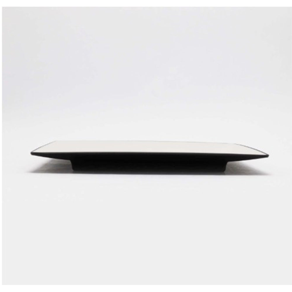 The Ultimate "Suyuk" Platter (9.5" / 24cm) - Modern Two-Tone Square Serving Plate for Korean Boiled Pork & Bossam Feast