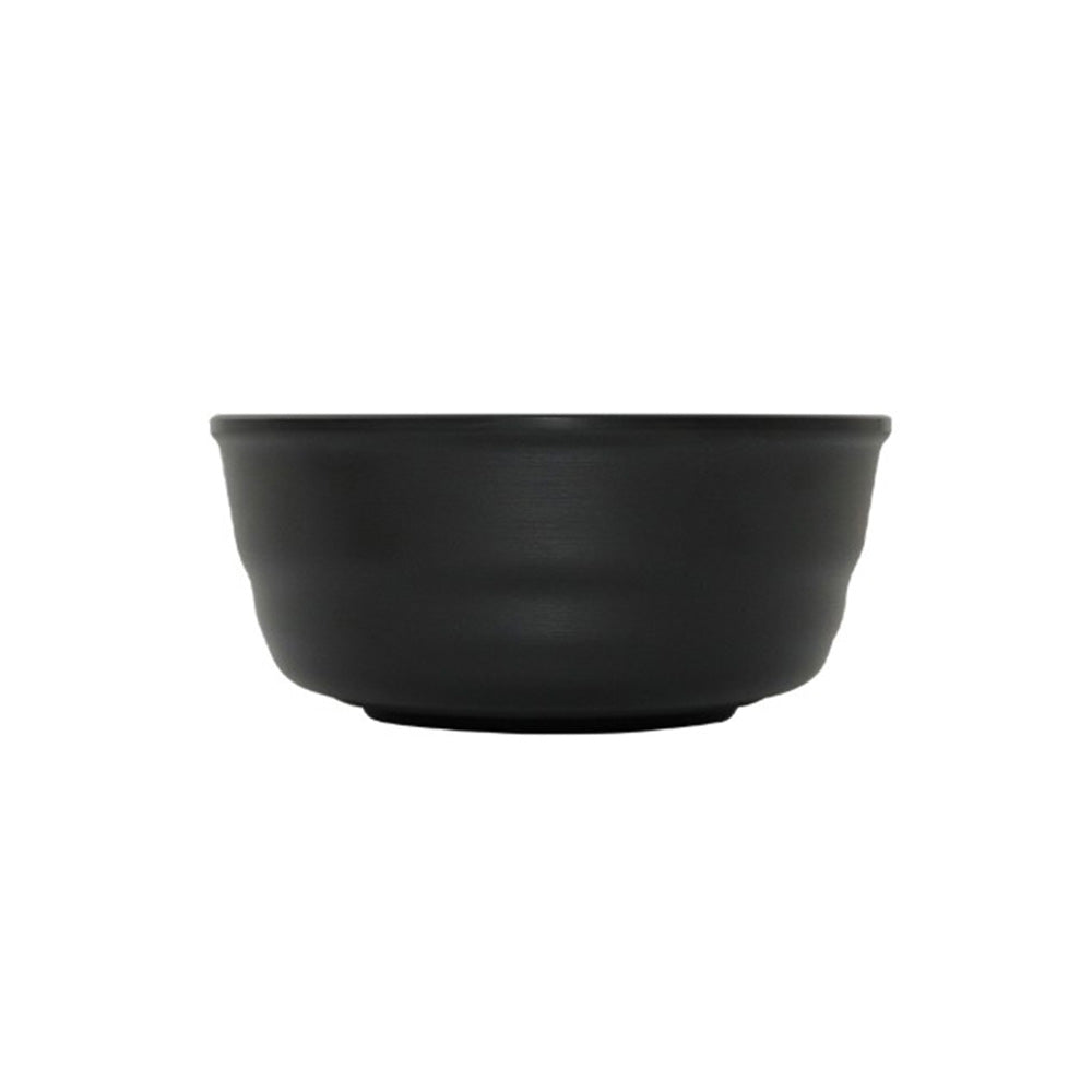 The "Sundae Gukbap" Specialist Ddukbaegi (16.8cm) - Rustic Black Exterior with Warm Beige Interior Melamine Stone Pot