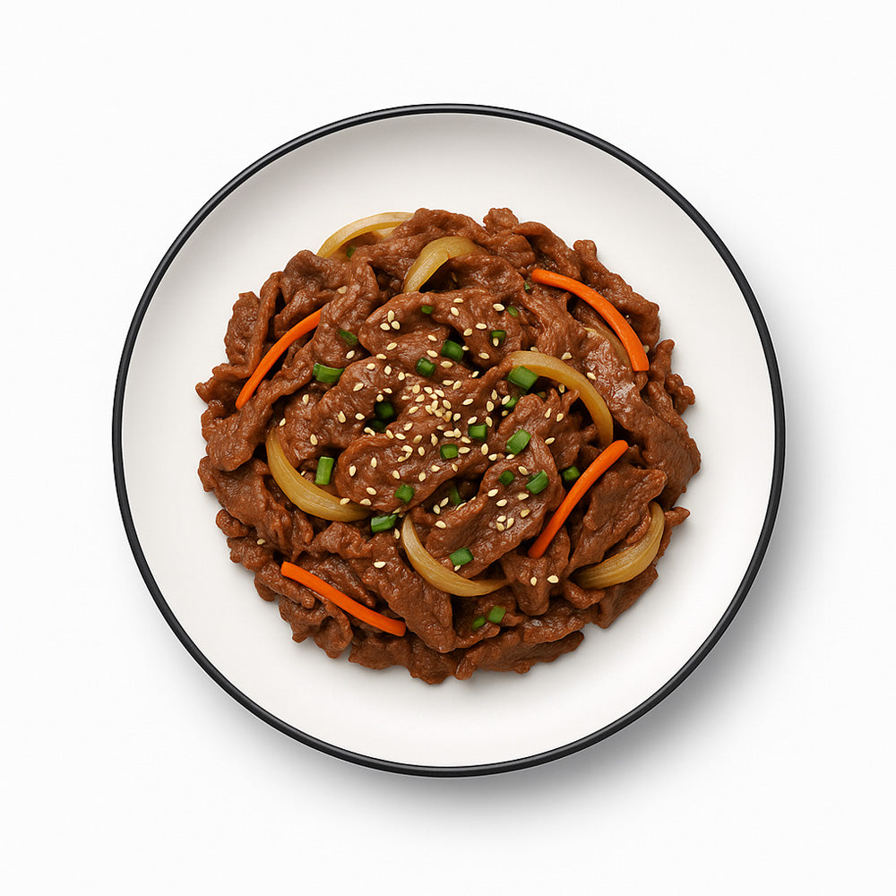 Modern Matte Black Round Plate - Versatile Main Dish & Bulgogi Bowl