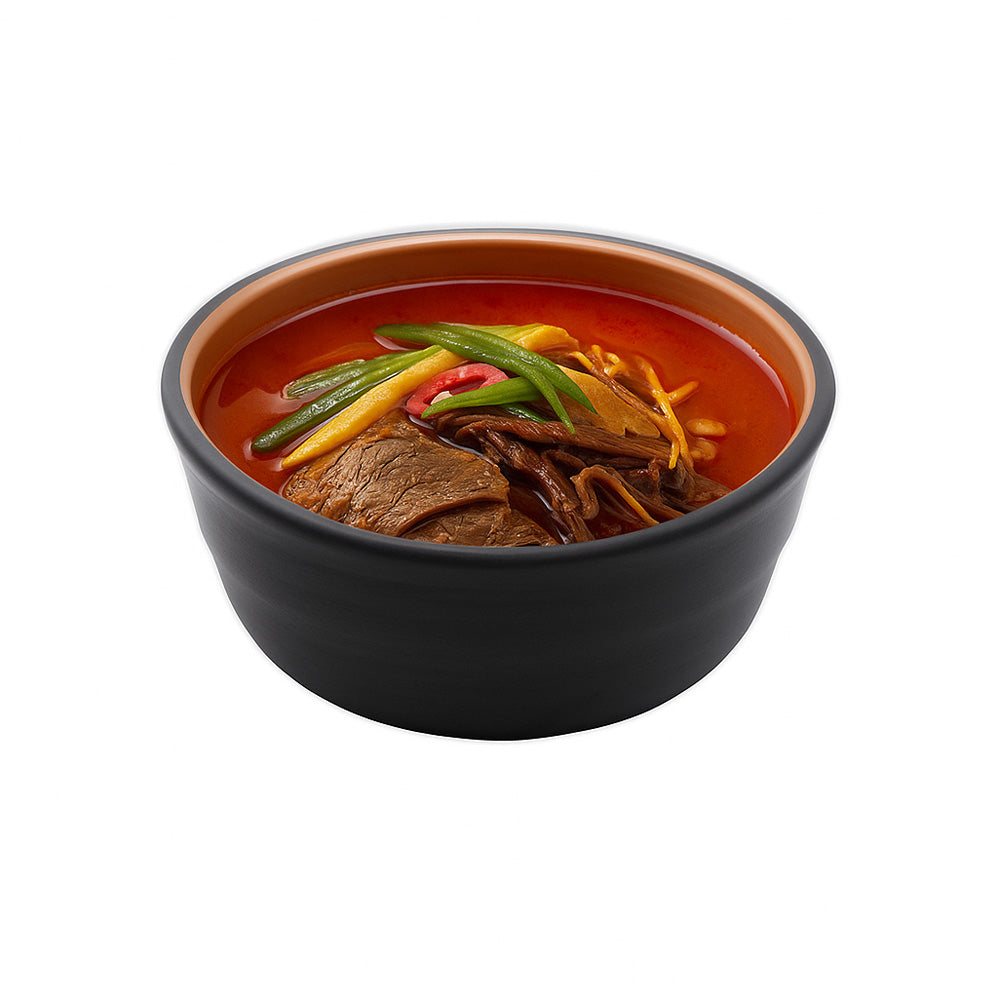 The "Yukgaejang" Specialist Bowl - Warm Caramel Melamine Soup Bowl for Spicy Korean Stews